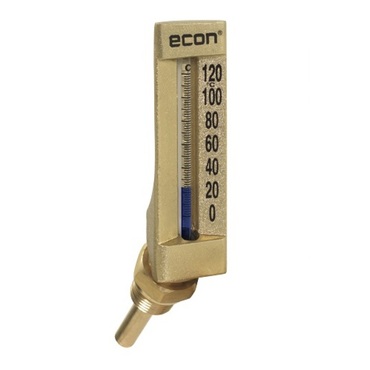 Thermomètre à tube de verre fig. 1651 aluminium angle d'insertion 135°